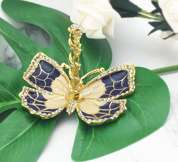 Butterfly Jewelry Ring Holder, Blue