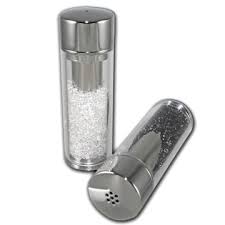 Crystal Filled Salt and Pepper Shakers