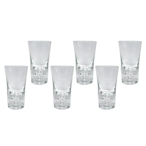 Shot Glass with Silver Leaf, Set of 6
