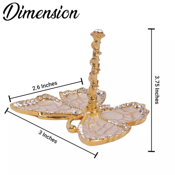 Butterfly Jewelry Ring Holder, White