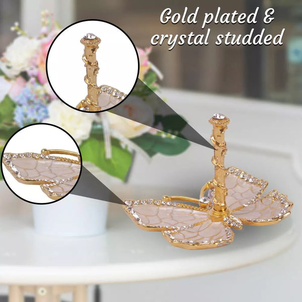 Butterfly Jewelry Ring Holder, White