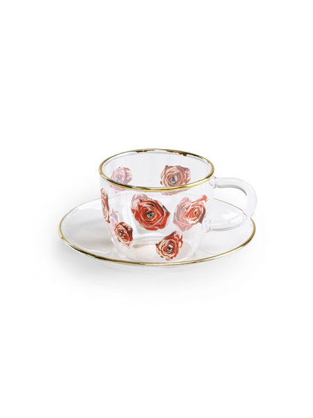 Glass Coffee Set Roses by Seletti