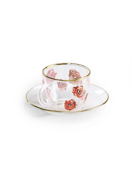 Glass Coffee Set Roses by Seletti