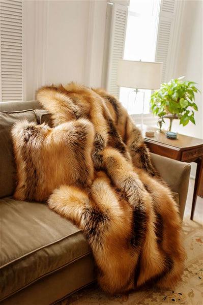 Faux Fur Throw Limited Edition, Red Fox