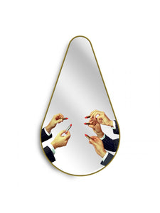 Seletti Gold Frame Mirror Pear Shape, Lipsticks