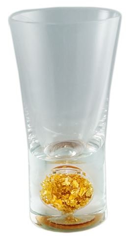 Shot Glass with Gold Leaf, Set of 6