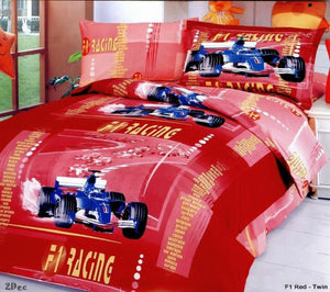 Racing Car Red Luxury Duvet Cover Bedding Set