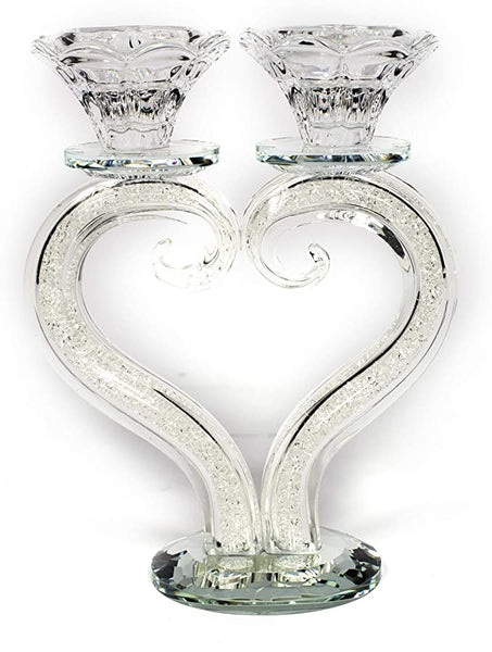 Crystal Heart Candle Holder