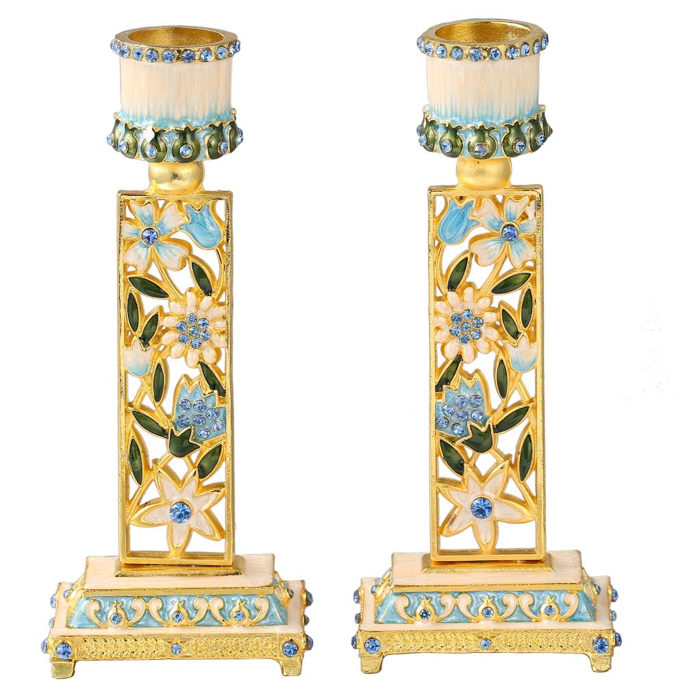 Floral Candle Holders, Set of 2