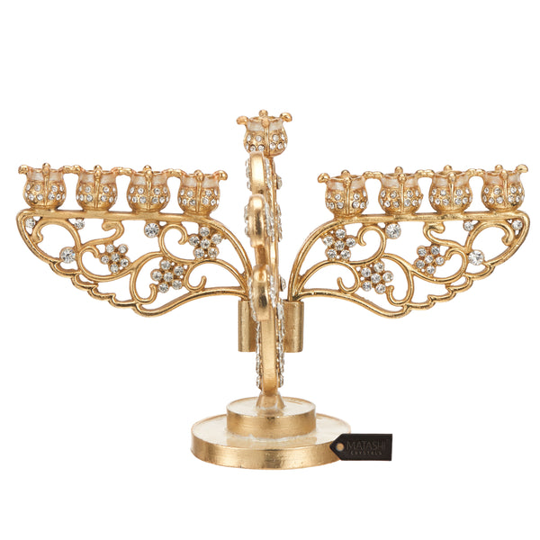 Menorah Gold Dove Design