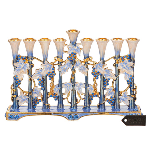 Menorah Blue Tulip Design