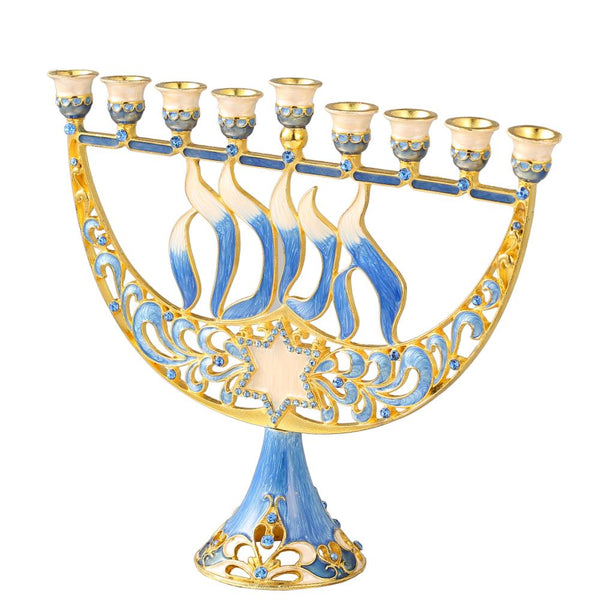 Menorah with Star of David and Hanukkah Design