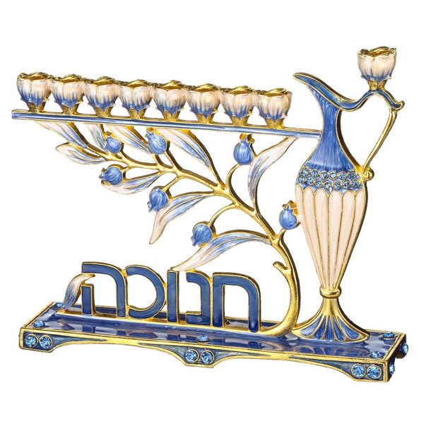 Menorah With Hebrew "Hanukkah" Design