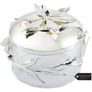 Flower and Vine Design Sugar Bowl, Silver