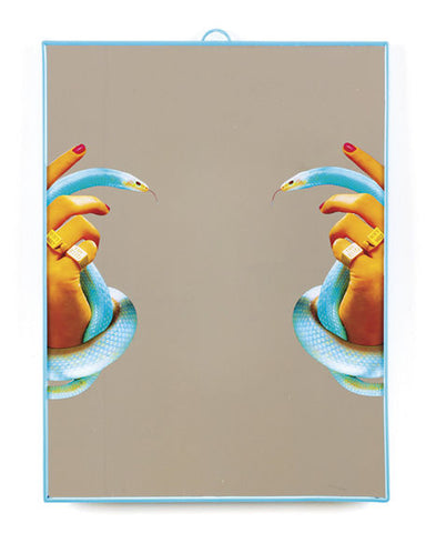 Graphic Printed Mirror Seletti, Hands with Snakes