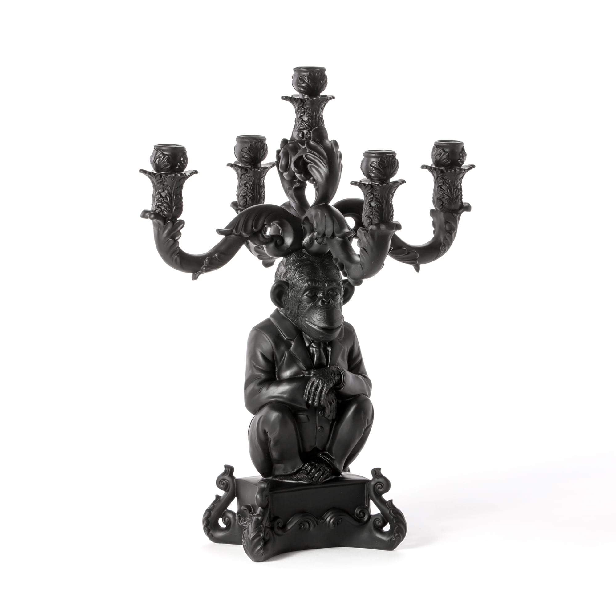 Wise Chimpanzee Candleholder Burlesque Seletti, Black