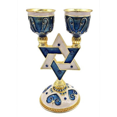 Star of David Gold Accent Design, Candle Holder