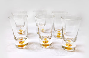 Shot Glass with Gold Leaf, Set of 6