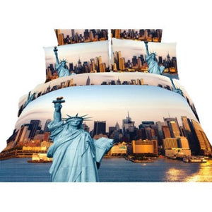 Statue of Liberty NYC Duvet Cover Bedding Set