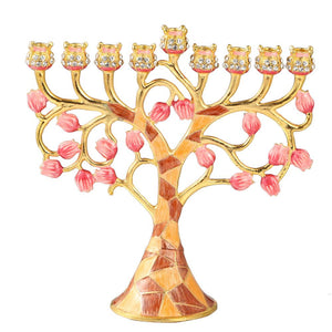 Menorah Embellished with Pomegranate Design