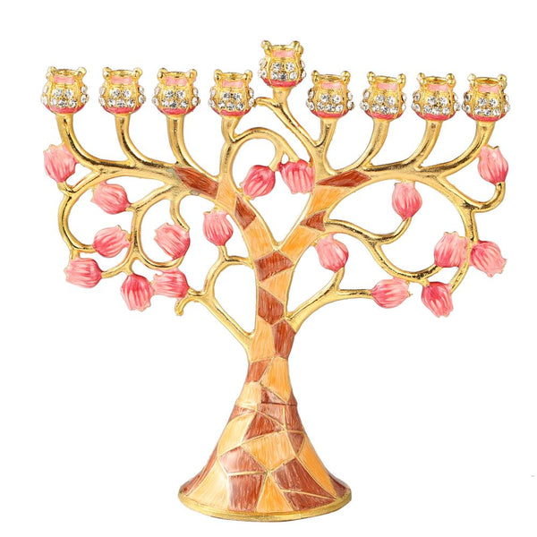Menorah Embellished with Pomegranate Design