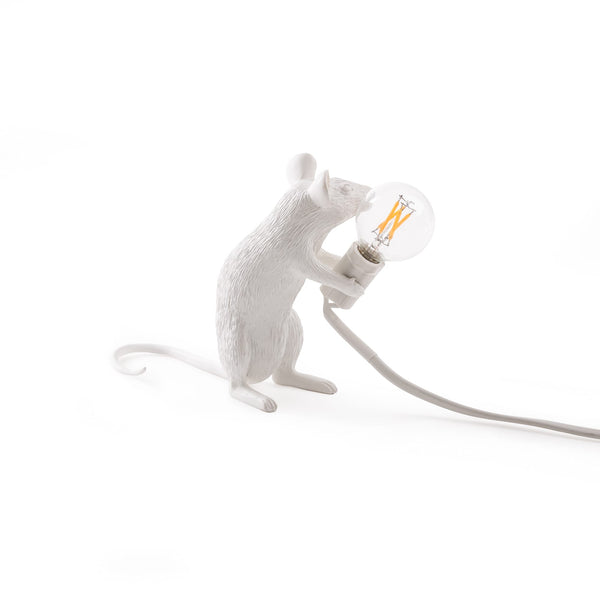 Mouse Lamp Sitting Seletti, White