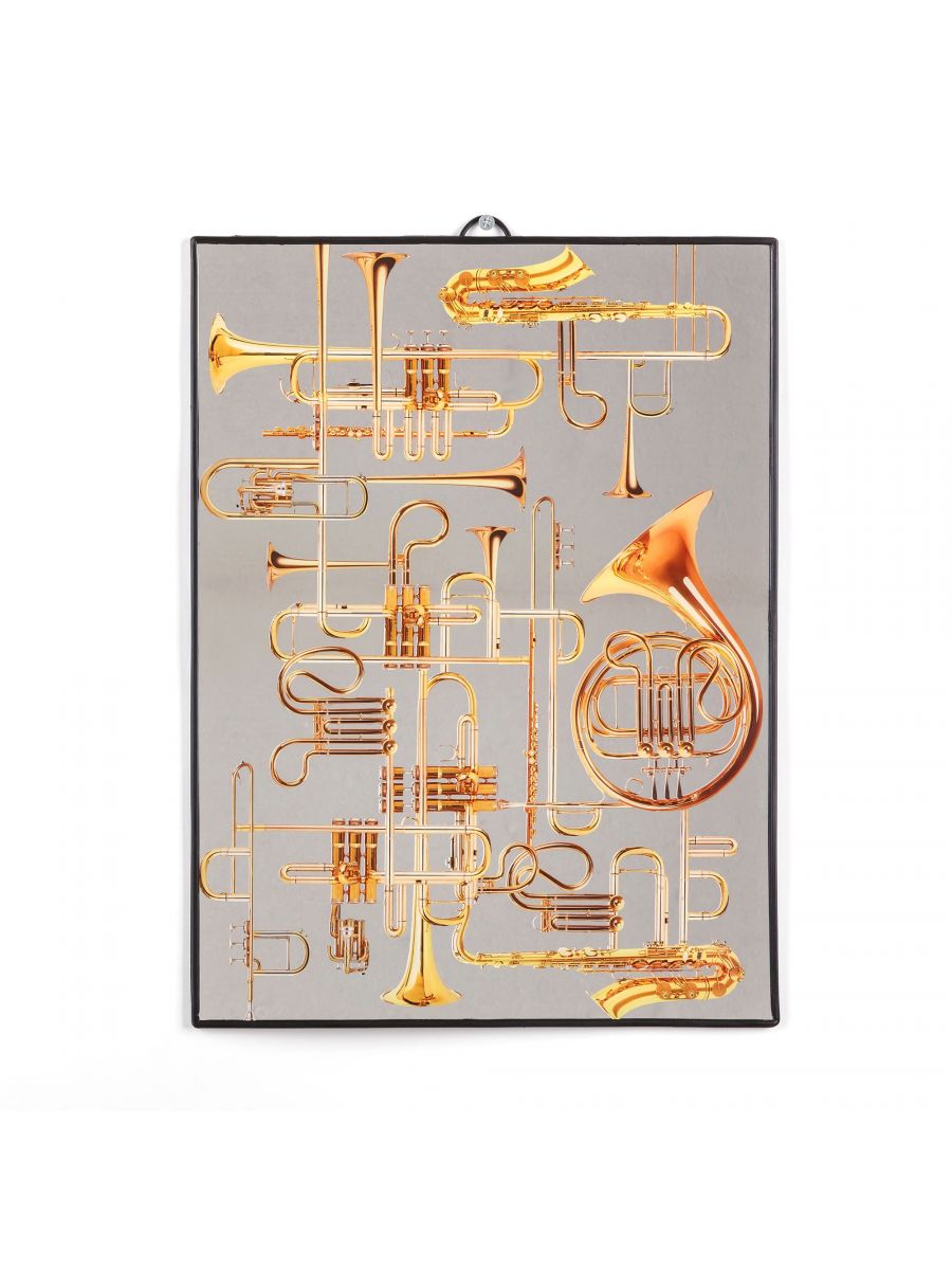 Graphic Printed Mirror Seletti, Big Trumpets