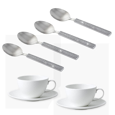 Teaspoon with Glitter Design, Set of 4